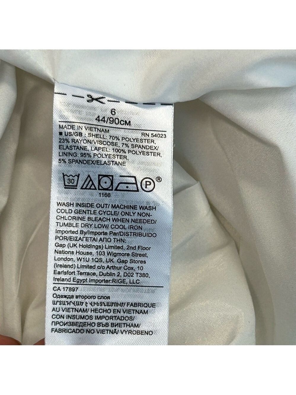 Banana republic white tailored single breasted blazer Sz 6 professional business - Picture 10 of 12